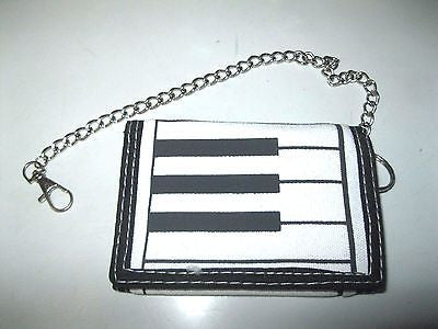 BLACK PIANO KEYBOARD PIANO KEYS Wallet Unisex Men's 4.5" x 3" W-New in Package!