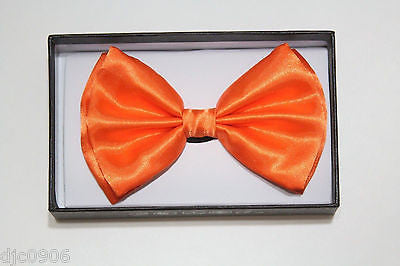 Neon Orange Adjustable Bow tie & Neon Orange Checkered Suspenders Combo-New!V2