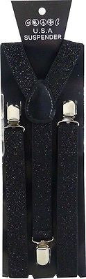 Unisex BROWN Glittered Adjustable Y-Style Back suspenders-New! BROWN SUSPENDERS