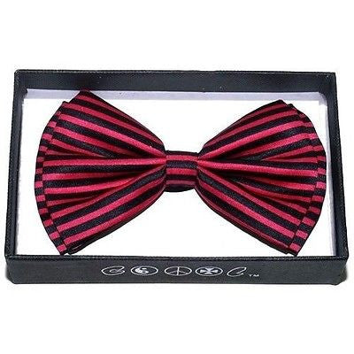 HOT PINK BLACK STRIPES TUXEDO ADJUSTABLE BOWTIE BOW TIE-NEW!BLACK PINK BOW TIE