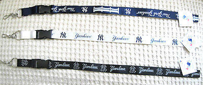 New York Yankees 3 Detachable Lanyards-Blue Stadium,White Pin Stripes,Blackout