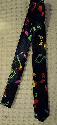 Multi Color Musical Symbols&Notes Unisex Men's Tie Necktie 56" Lx1 1/2 " Wide