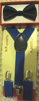 Unisex Kids Boys Girls Dark Brown Y-Back Adjustable Suspenders-Brand New! v1