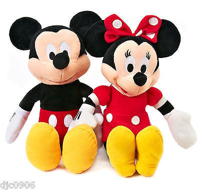 DISNEY 17" MICKEY MOUSE & MINNIE MOUSE RED COMBO PLUSH TOY-LICENSED STUFFED TOY