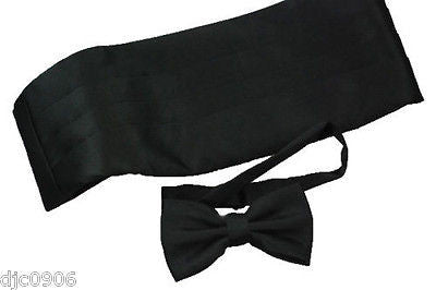 Unisex Men's Women's Solid PURPLE Wedding Cummerbund & Bow Tie Set-Brand New!