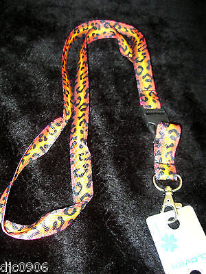 Orange Yellow Beige Leopard Animal Print 15" lanyard for ID Holder Mobile Device