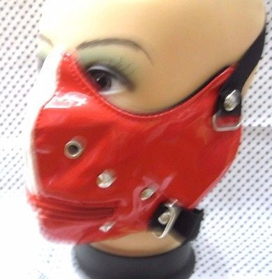 Hannibal Red/White Zipper Mouth Mask Motorcycle Goth Punk Bondage PaintBall-New!