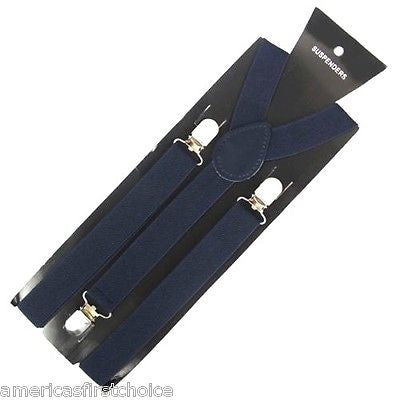 Unisex Light Blue French Blue Y-Back Style Back Adjustable suspenders-New in Pk!
