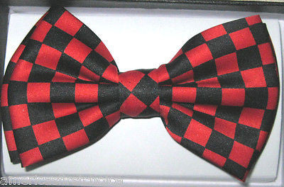 SOLID RED BOW TIE+SOLID RED ADJUSTABLE WIDE 1 1/2" Y-BACK SUSPENDERS COMBO SET