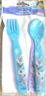 Disney Frozen Flatware 2 forks and 2 spoons-one Purple & one Turquoise of each