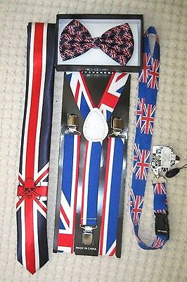 UK British Flag Y-Back Suspenders,UK Lanyard,UK Neck Tie & UK British Bow Tie-15