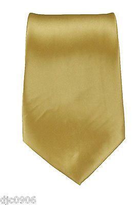 Unisex Beige Tan Silk Feel Polyester Neck tie 56" L x 3" W-Tan Beige Tie-New