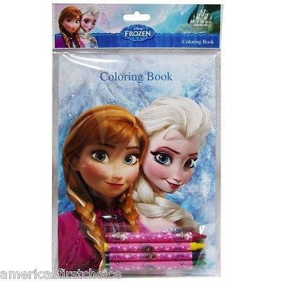 Disney Frozen (4 different designs) Elsa/Anna/Olfa Coloring Book & Crayons-New!