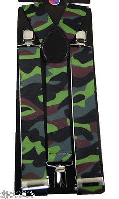 ARMY MARINES CAMO CAMOUFLAGE 1" Adjustable Y-Style Back suspenders-New!