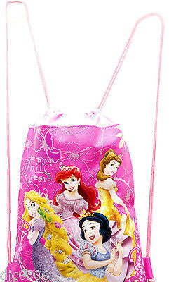 Disney Lite Pink Princess Let the Magic Begin Drawstring Backpack Tote Gym Bag!