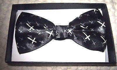 BLACK WORLD WITH MUSIC TUXEDO ADJUSTABLE  BOW TIE BOWTIE-NEW!