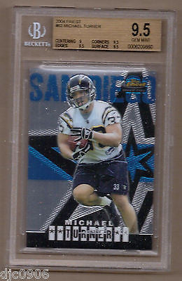 Michael Turner RC 2004 Topps Finest Rookie #62 Beckett Graded GEM MINT BGS 9.5!