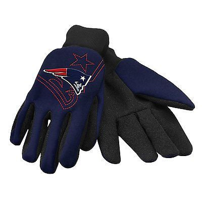 New England Patriots Blue Raised Team Logo Licensed NFL Sport Utility Gloves