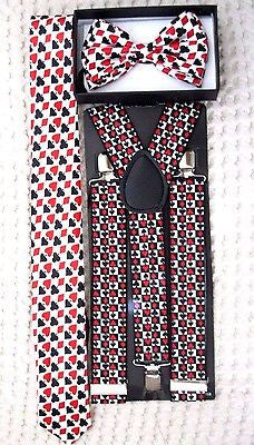 Poker Player Cards Adjustable Bow Tie&Poker 4 of a kind 4 Aces Neck Tie-New!v2