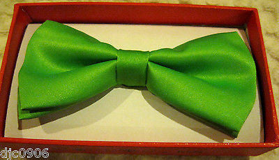 Solid Green Kids Boys Girls Y-Back Adjustable Bow Tie &Black Kid suspenders-New!