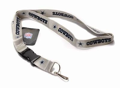 Dallas Cowboys White Blue Letters Licensed Keychain/ID Holder Lanyard-Brand New!