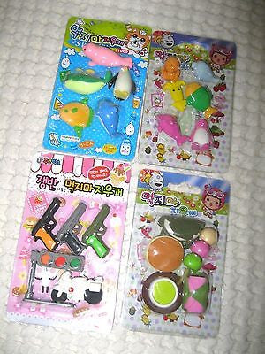 Iwako Whales Guns Fish Sushi Erasers Made in Japan 24 Pieces-New in Packages!v5
