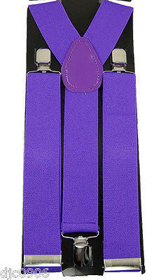 THICK 1 1/2" Dark Purple Purple Adjustable Y-Style Back suspenders-New!