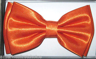 BRIGHT ORANGE ADJUSTABLE BOW TIE+BRIGHT ORANGE  ADJUSTABLE WIDE SUSPENDERS COMBO