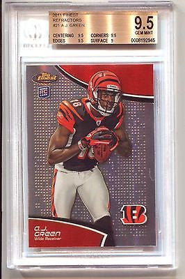 A.J. Green RC 2011 Topps Finest Refractors Rookie Card#21 GEM Graded BGS 9.5