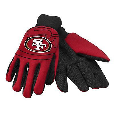 San Francisco 49ers NFL Raised Team Logo Licensed Sport Utility Gloves-New!