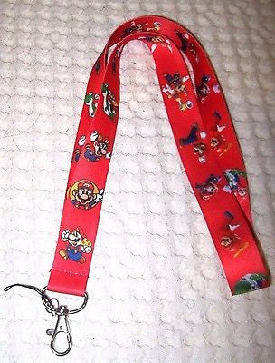 Nintendo Red Mario Brothers Lanyard/Landyard ID Holder Keychain-Brand New!