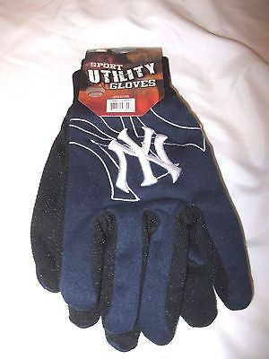 Yankees Navy Blue with White Raised NY Logo Licensed MLB Sport Utility Gloves