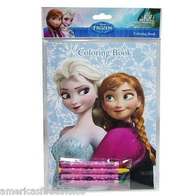 Disney Frozen (4 different designs) Anna&Elsa Blue Coloring Book & Crayons-New!