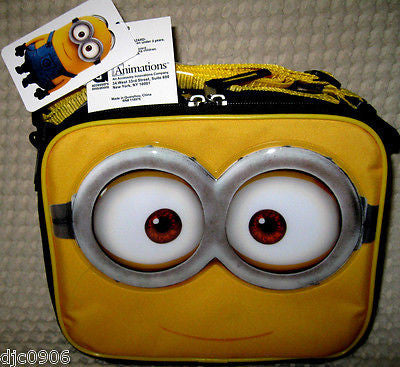 Lot of 3 Despicable Me 2 Minions Jerry Two Eyes Insulated Lunch Boxes Bag