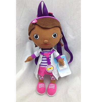 Walt Disney Doc Mcstuffins Plush Doll Backpack Bag Tote 15" w/ Yellow Umbrella!