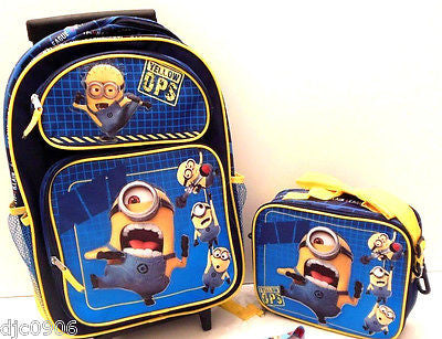 Despicable Me Minions 2 Jerry Stuart School 16" Rolling Backpack & Lunch Box