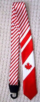 Canadian Canada 2" Skinny Unisex Canadian Leaf and Stripes Men's Neck tie-New!