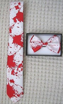 Paint Splattered Paint Ball Adjustable Bow Tie,Neck Tie, &Y-Back Adj Suspenders