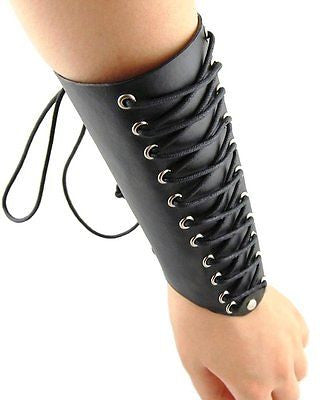 Two Leather Arm Wrist Cuff Band,Perfect For Costumes, METAL-PUNK-GOTH-BIKER-NEW