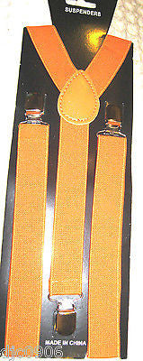 Neon ORANGE Y-Shape Back Adjustable Suspenders Men,Women Orange Suspenders-New!!