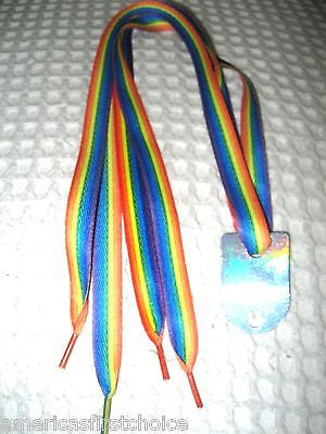 Premium Rainbow Stripes Gay Pride Rockabilly Punk Shoe laces Shoelaces-New