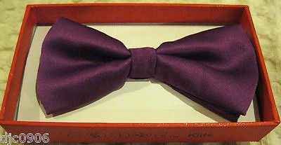 Kids Boys Girls Purple Black 2 Tone Adjustable Bow Tie+Purple Y-Back Suspenders