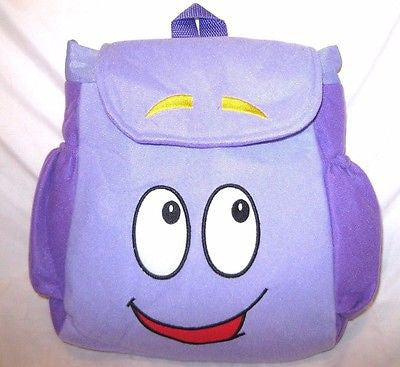 Nickelodeon Purple Dora The Explorer Mr. Face 10"-12" Plush Backpack Tote-NEW