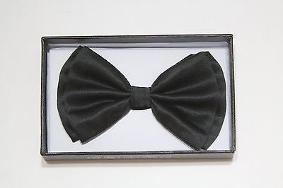 DARK BLACK TUXEDO ADJUSTABLE  BOW TIE BOWTIE-NEW IN GIFT BOX!BLACK BOW TIE