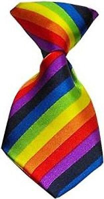 Pet's Rainbow Stripes Adjustable Neck Tie-Dogs Cats Rainbow Stripes Necktie-New!