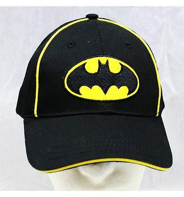 DC Comics Batman Logo Emblem Logo Screen Print Adjustable Baseball Cap/Hat-New!