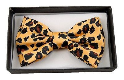 BRONZE LEOPARD ANIMAL PRINT TUXEDO ADJUSTABLE  BOW TIE BOWTIE-NEW IN GIFT BOX!