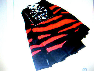 RED ZEBRA ANIMAL PRINT FINGERLESS GLOVES KNIT SAFARI ANIMALPRINT -NEW!