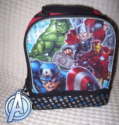 AVENGERS CAPTAIN AMERICAN,IRONMAN,THOR,HULK DOME LUNCHBOX LUNCH BAG-BRAND NEW!