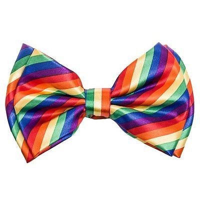 SHINY RAINBOW STRIPED STRIPES ADJUSTABLE  BOW TIE BOWTIE-NEW GIFT BOX!VERSION4